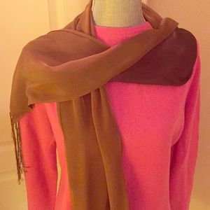 Vintage Reversible Fringed Scarf